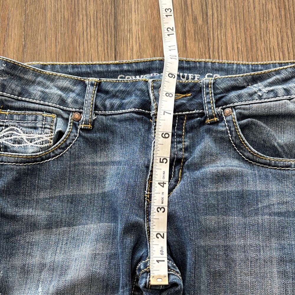 Cowgirl Tuff Classic Straight Leg Blue Jeans 28x35 - Picture 10 of 16